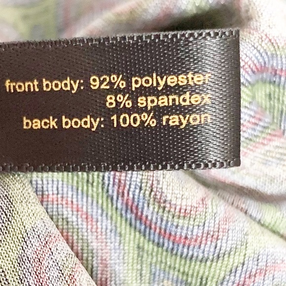 Outback Red Mixed Medium Sleeveless Geometric Print Blouse Keyhole Back w Button - Picture 10 of 11